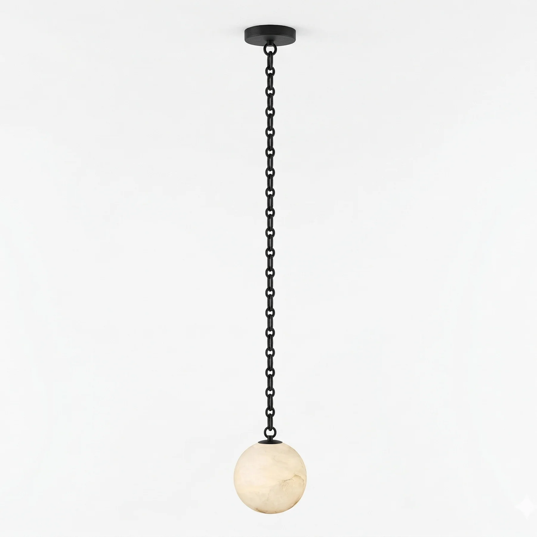 Alabaster Stone Sphere Multi-Light Chandelier