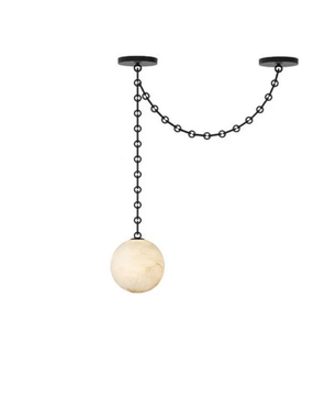 Alabaster Stone Sphere Multi-Light Chandelier