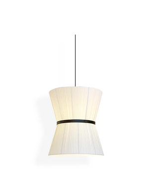Pleated Linen Hourglass Pendant Light