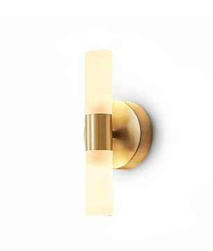 Twin Cylinder Brass Wall Sconce