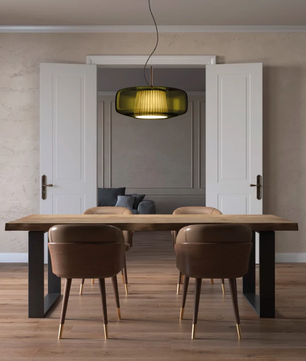 Plisse Pleated  Glass Pendant Light