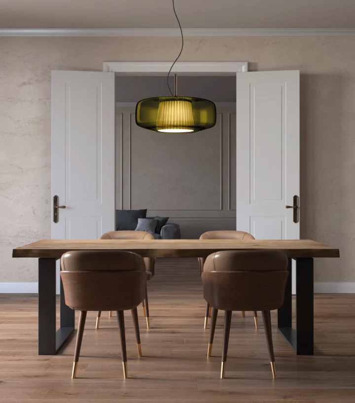 Plisse Pleated  Glass Pendant Light