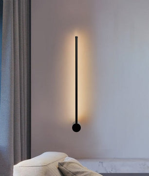 مصباح حائط LED خطي صناعي أسود قابل للتعتيم S76