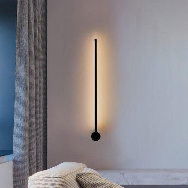 مصباح حائط LED خطي صناعي أسود قابل للتعتيم S76