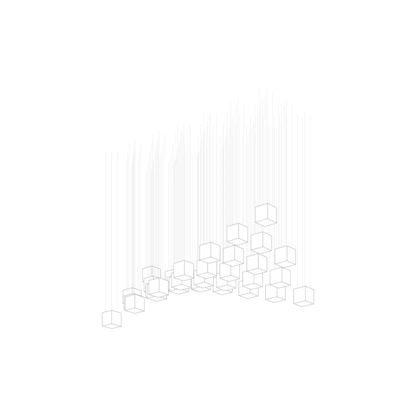 Square Multi Crystal Light Pendant Chandelier