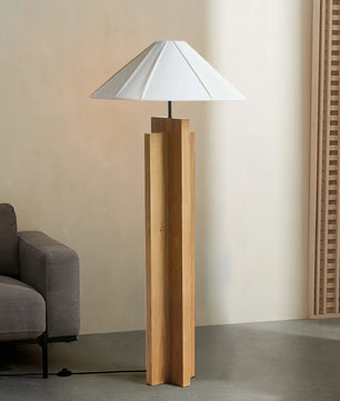 Crossbase Wood Floor Lamp
