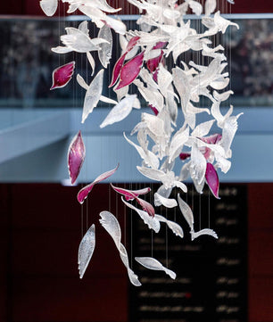 Flying Glass Feather Chandelier