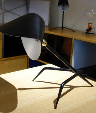 Serge Mouille Black Tripod Desk Lamp
