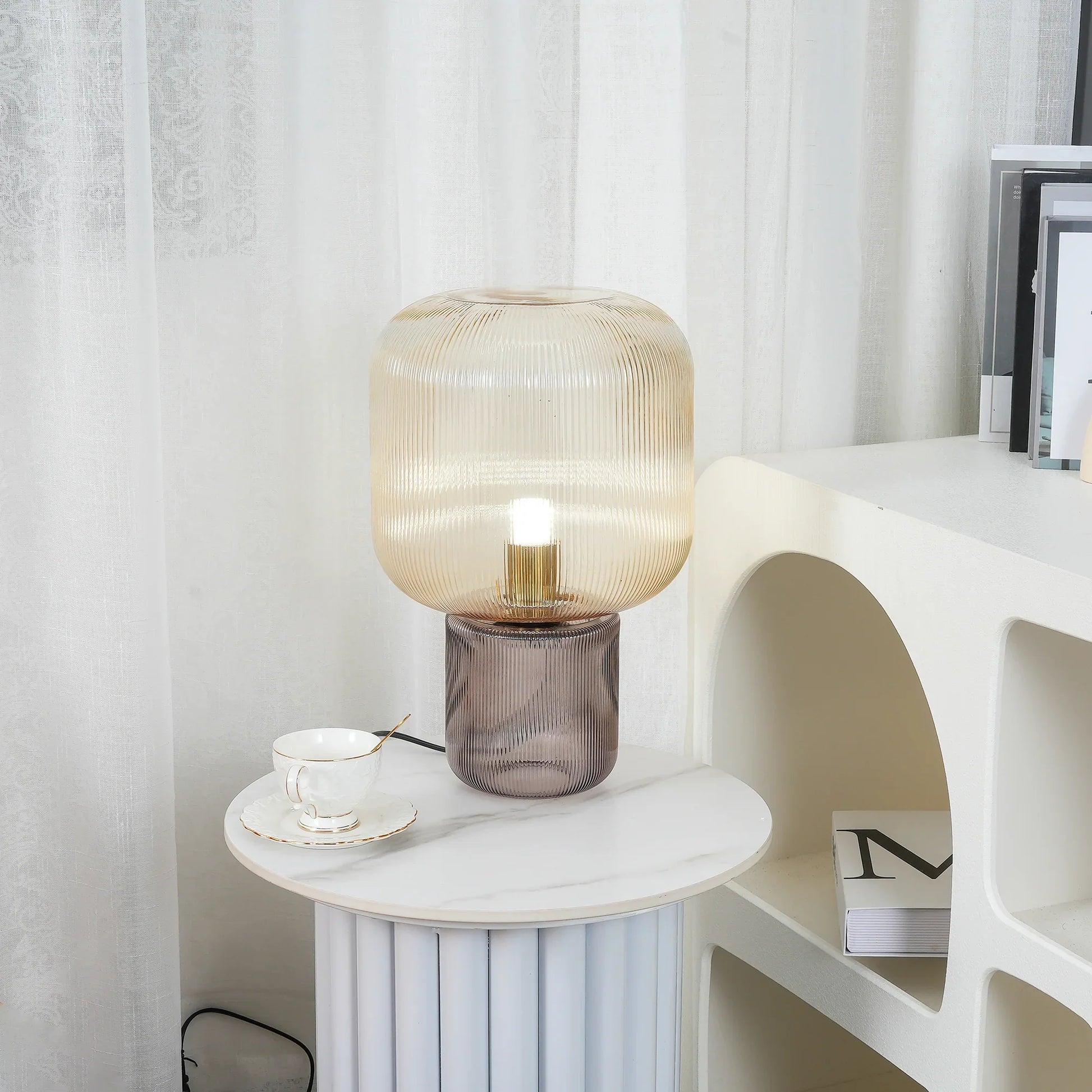 Oval Glass Table Lamp