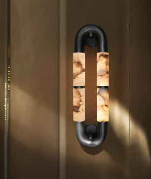 The Volterra Dual-Crescent Alabaster Sconce