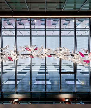 Flying Glass Feather Chandelier