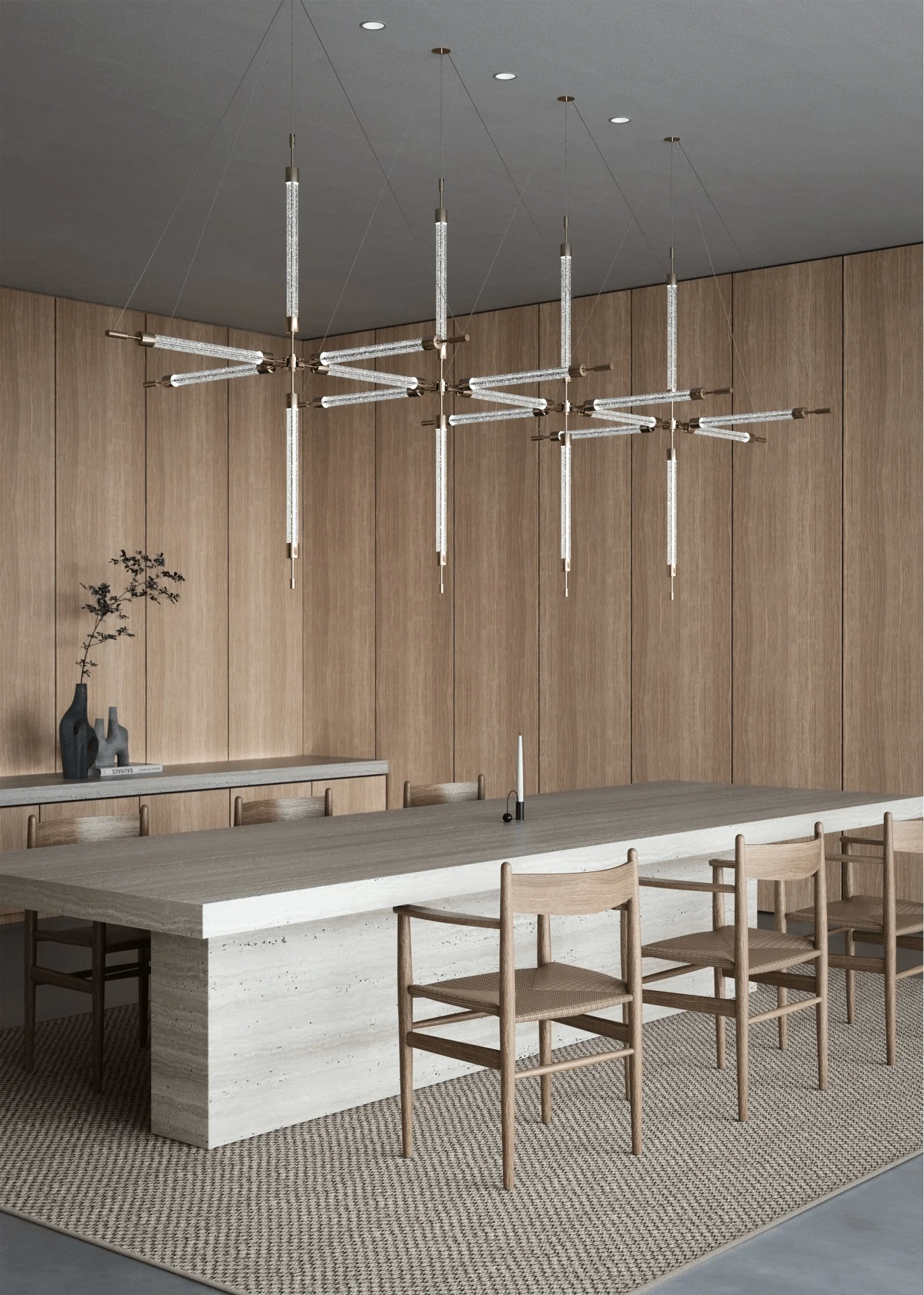 Crystal Grid Bespoken Chandelier