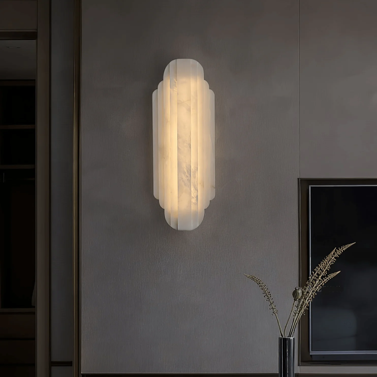 Contemporary Alabaster Wall Sconce