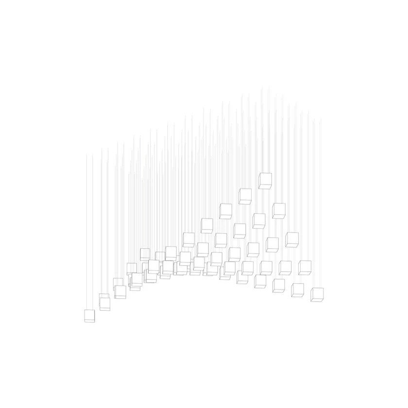 Square Multi Crystal Light Pendant Chandelier