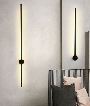 مصباح حائط LED خطي صناعي أسود قابل للتعتيم S76