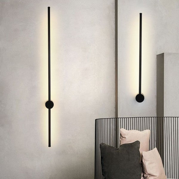مصباح حائط LED خطي صناعي أسود قابل للتعتيم S76