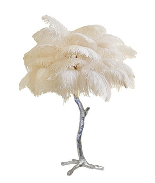 Ostrich Feather Table Lamp