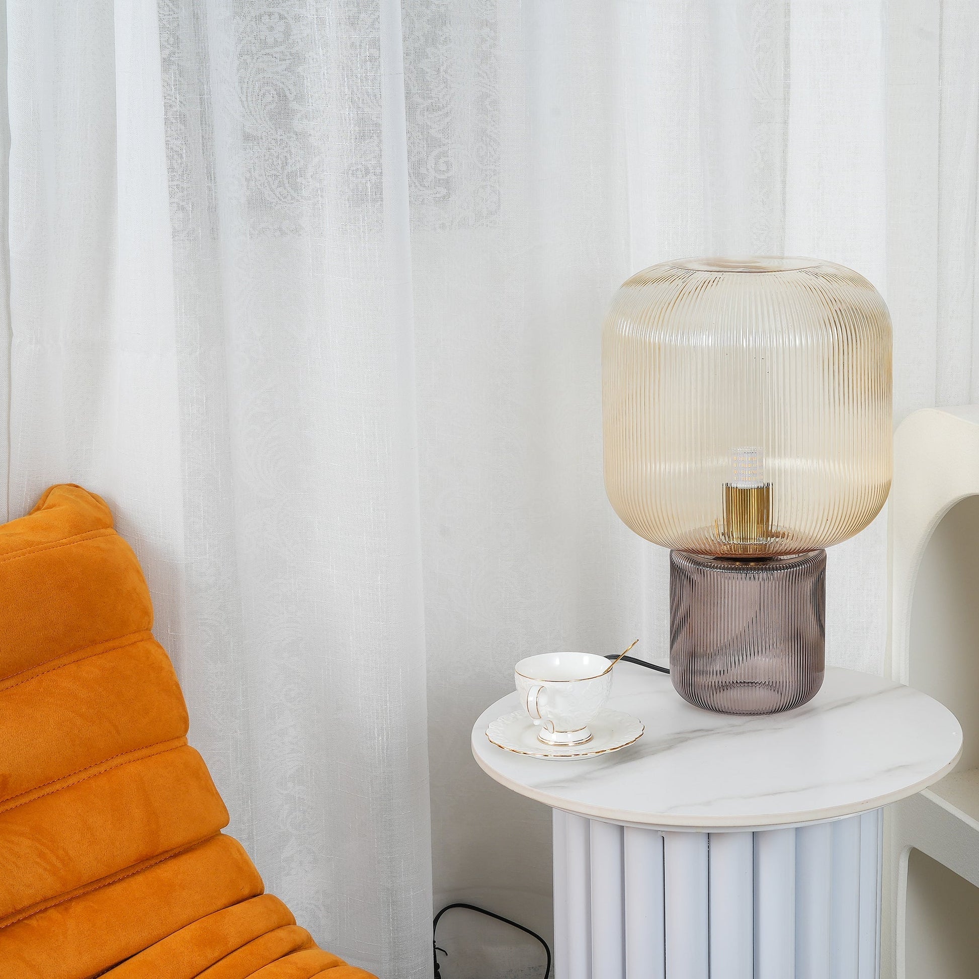Oval Glass Table Lamp