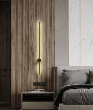 مصباح حائط LED خطي صناعي أسود قابل للتعتيم S76
