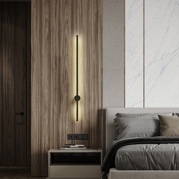 مصباح حائط LED خطي صناعي أسود قابل للتعتيم S76