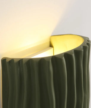 Pleated Resin Plug In Wall Lamp