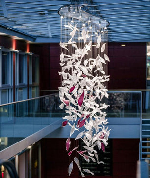 Flying Glass Feather Chandelier