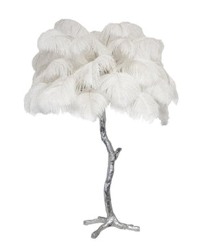 Ostrich Feather Table Lamp