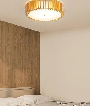 Wooden Drum Ceiling Lamp