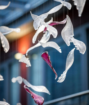 Flying Glass Feather Chandelier