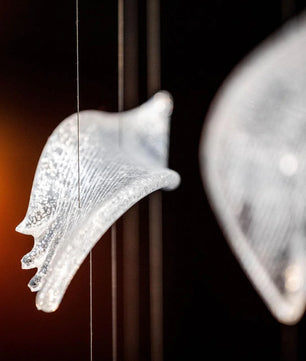 Flying Glass Feather Chandelier