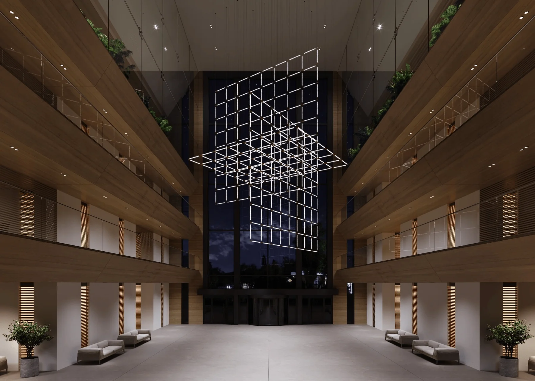 Crystal Grid Bespoken Chandelier