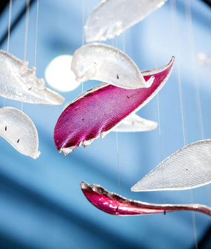 Flying Glass Feather Chandelier