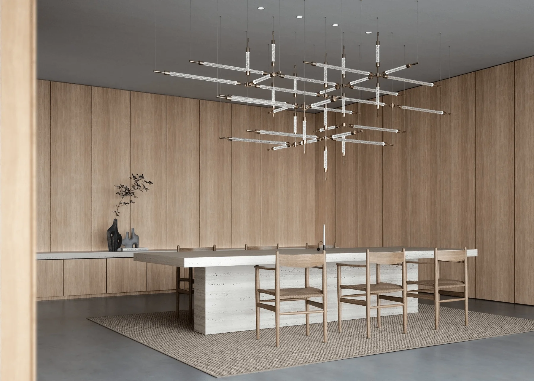 Crystal Grid Bespoken Chandelier