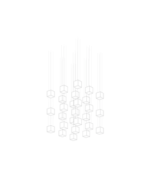 Square Multi Crystal Light Pendant Chandelier