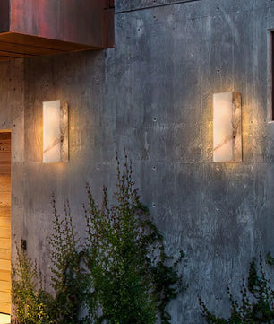 Rectangular Alabaster Wall Sconce