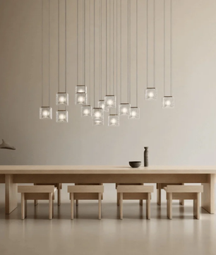 Square Multi Crystal Light Pendant Chandelier