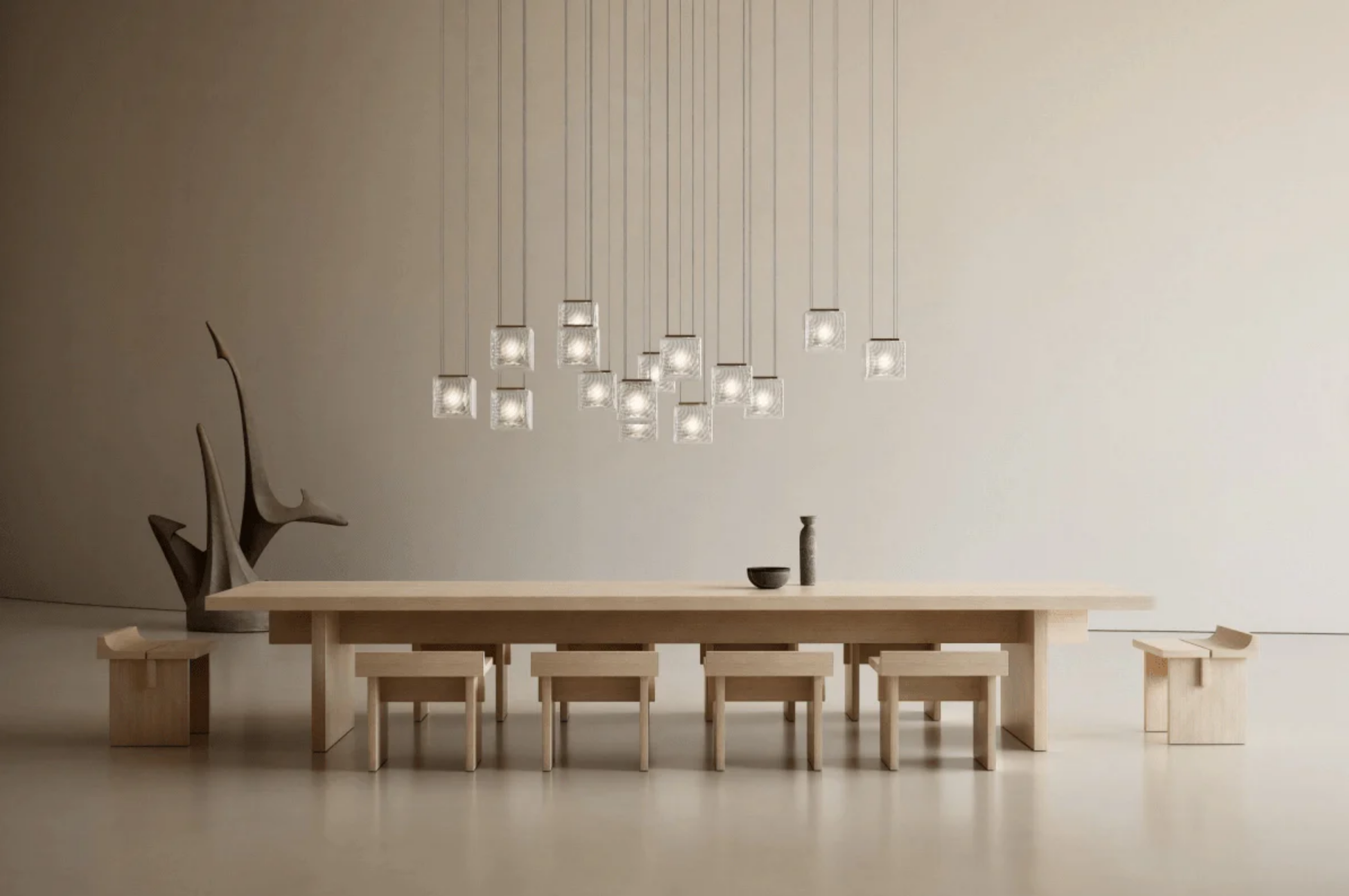 Square Multi Crystal Light Pendant Chandelier