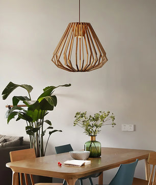 Wood Cage Pendant Lamp