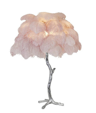 Ostrich Feather Table Lamp