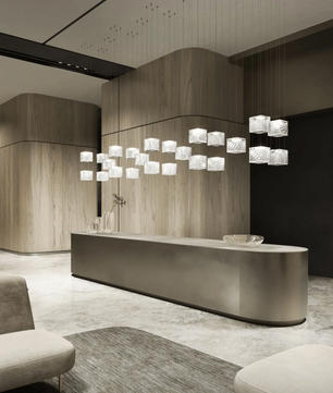 Square Multi Crystal Light Pendant Chandelier