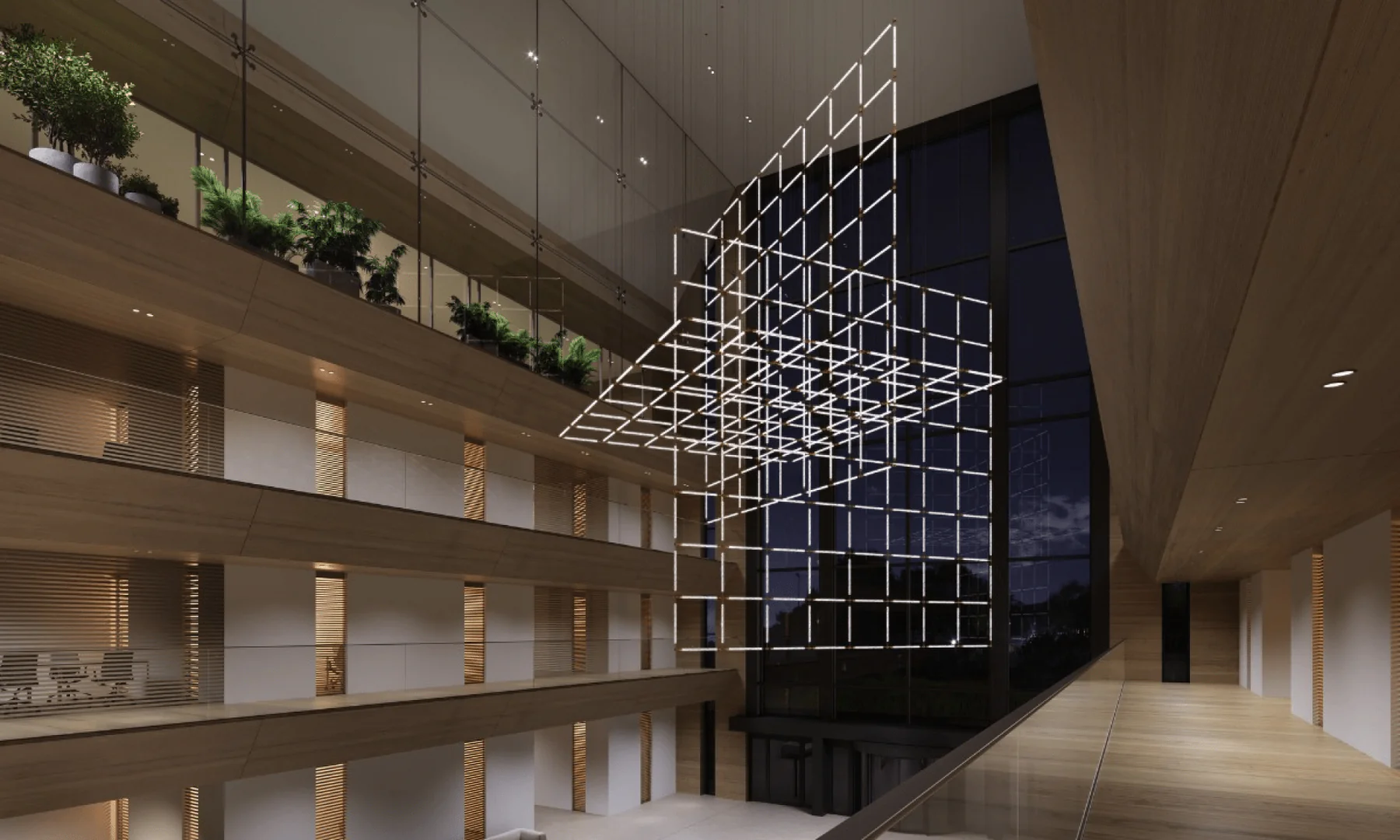 Crystal Grid Bespoken Chandelier