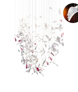 Flying Glass Feather Chandelier