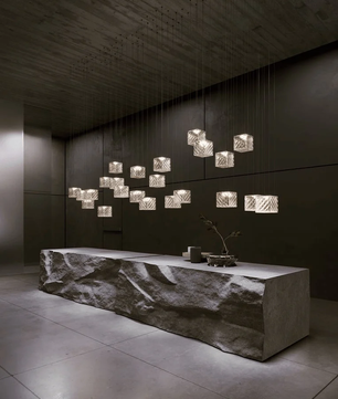 Square Multi Crystal Light Pendant Chandelier