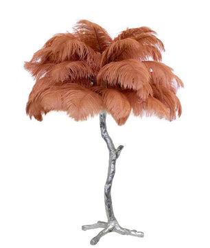 Ostrich Feather Table Lamp