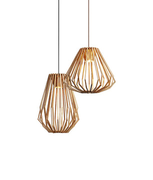Wood Cage Pendant Lamp