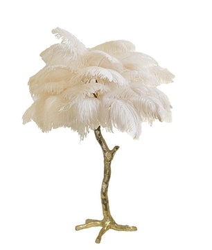 Ostrich Feather Table Lamp