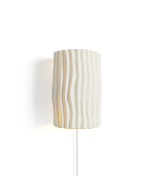 Pleated Resin Plug In Wall Lamp