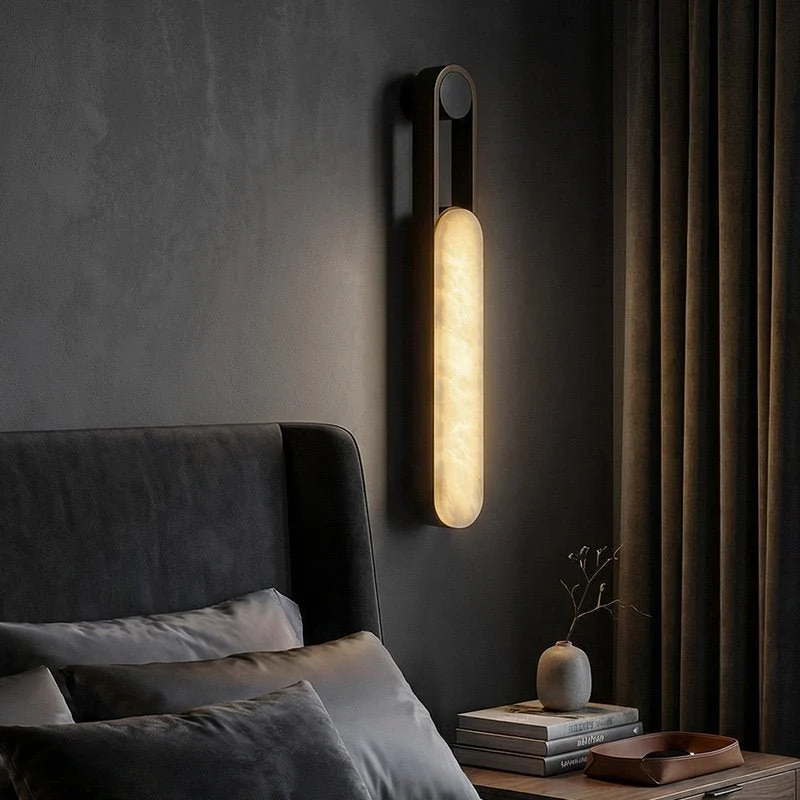 Minimalist Oblong Alabaster Wall Lamp