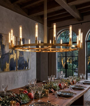 Brass Foundry Ring Chandelier