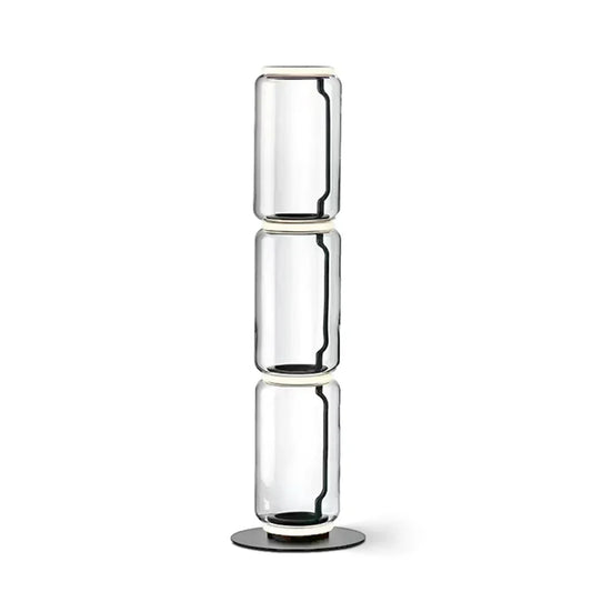 Noctambule Floor Lamp clear glass cylinder 38 inch front